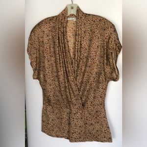 Anne Klein II 100% silk shirt sleeve blouse